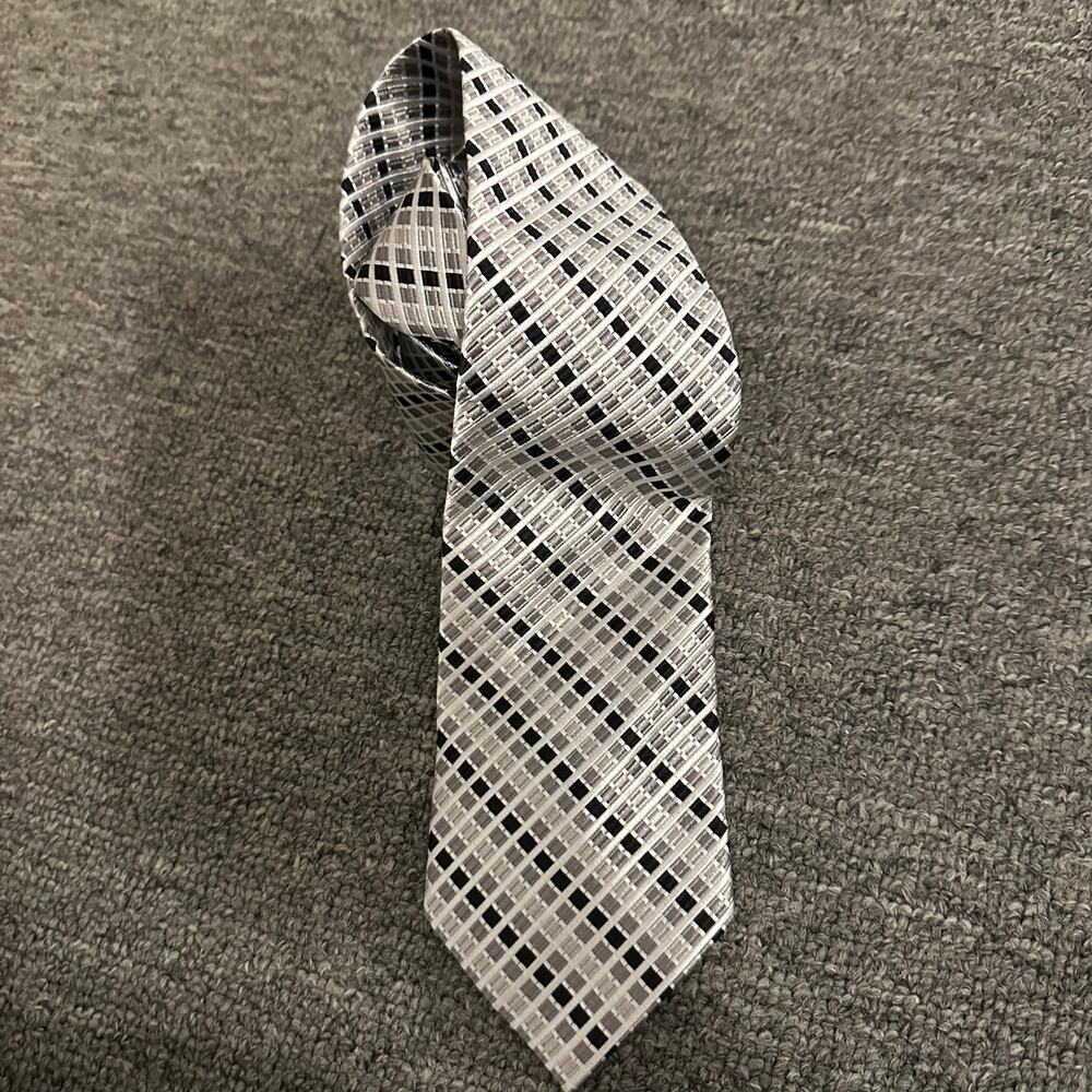Jos. A. Bank Executive Collection Men's Silver/Gray/Black Silk Tie